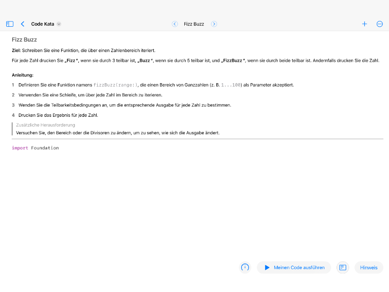 Screenshot preview of Code Kata