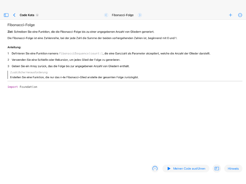 Screenshot preview of Code Kata