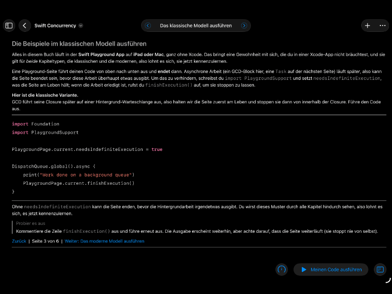 Screenshot preview of Swift Concurrency