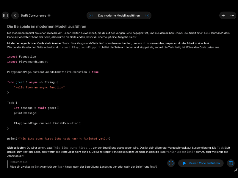 Screenshot preview of Swift Concurrency