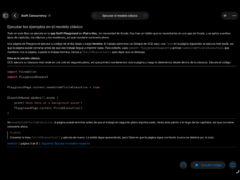 Screenshot preview of Swift Concurrency