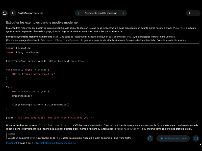 Screenshot preview of Swift Concurrency